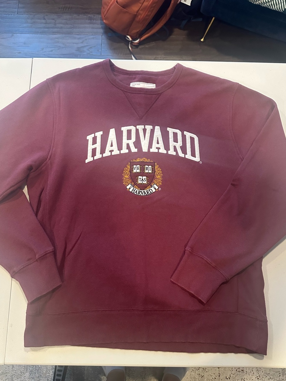 Harvard University League 91 Embroidered Crewneck Sweatshirt L